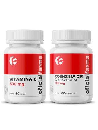 Coenzima Q10 100Mg 60 Cápsulas + Vitamina C 500Mg 60 Doses