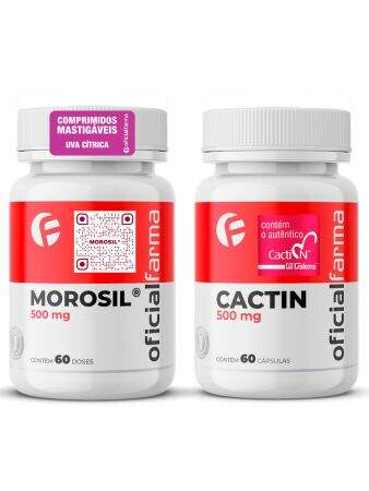Morosil® 500mg 60 Doses Mastigáveis + Cactin 500mg 60 Cápsulas