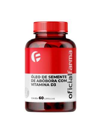 Óleo de Semente de Abóbora Com Vitamina D3 60 Cápsulas