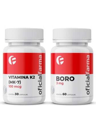 Vitamina k2 Mk-7 100Mcg 30 Cáps + Boro 3Mg 60 Cáps